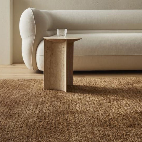 An extra-large, oversized floor rug in a stylish home