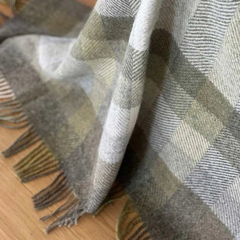 Brunswick plaid wool throw blanket