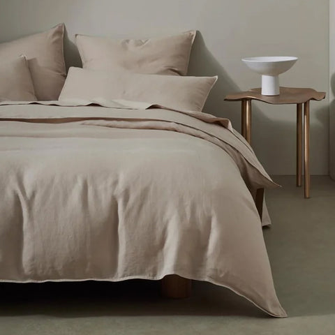 Dark Beige Premium French Flax linen bedding range