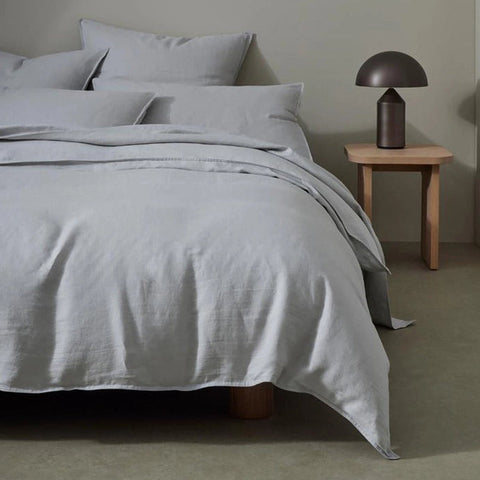 Silver grey premium French flax bed linen by Weave Home nz