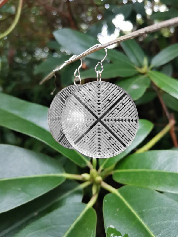 Silver 'Formation' earrings by NZ artist Anna Leyland