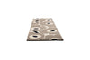 Perspective view of Marimekko hallway runner rug with floral patterned on a beige background