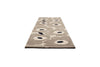 Perspective view of the Marimekko hallway runner rug in NZ wool with floral patterned on a beige background