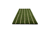 Persepctive view of a green geometric Marimekko NZ wool runner rug 
