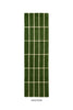 Top view of a green geometric Marimekko NZ wool runner rug 