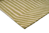 Corner close-up of a Marimekko green and beige geometric NZ wool rug
