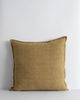 Baya textural linen cushion in warm brown colour Fenugreek