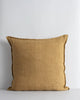 Baya linen cushionw ith flange detail in colour cumin brown