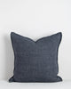 Baya Linen Flaxmill cushion in colour Thunder - a moody blue