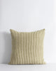 Baya striped linen 'Spencer' cushion in natural linen and khaki stripe 