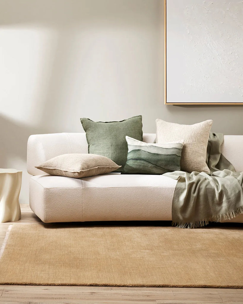 Baya linen cushions in a contemporary nz living room setting