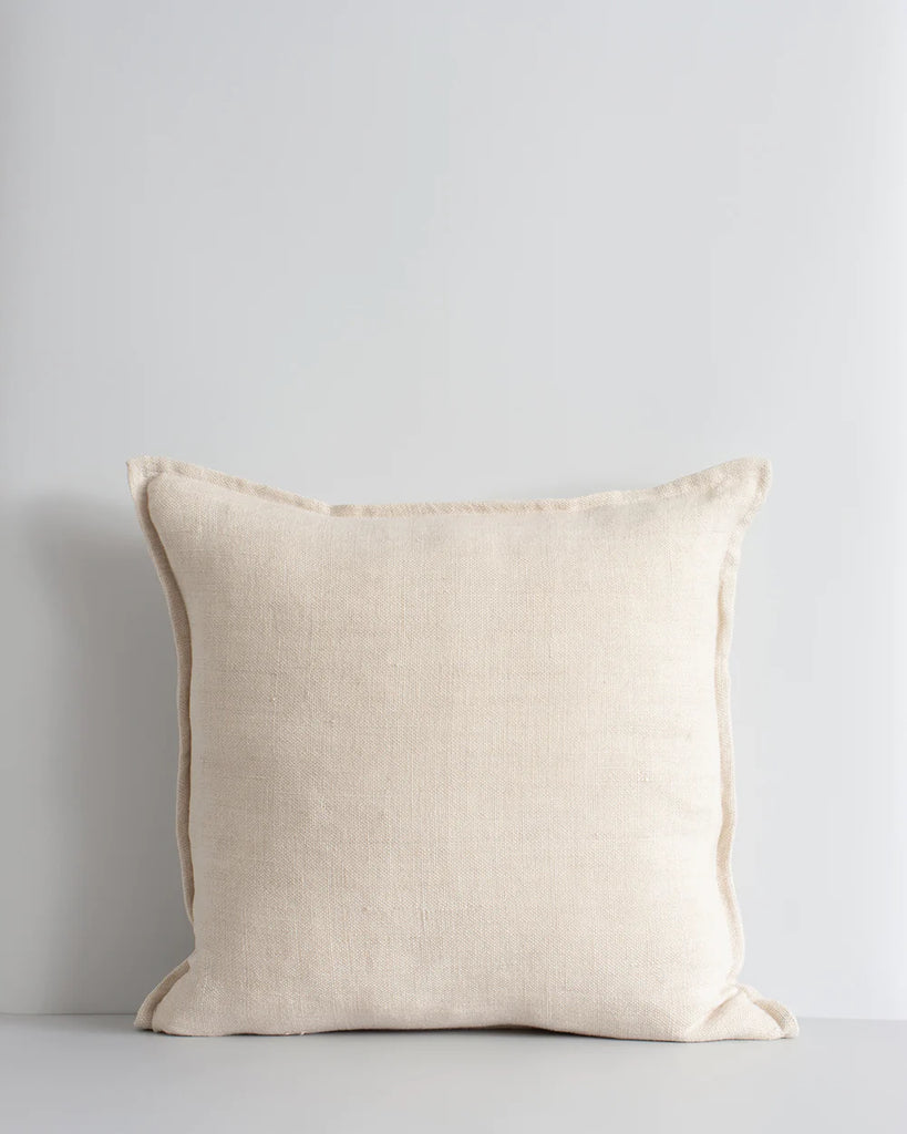 Baya flaxmill linen cushion in a warm neutral tone called nude