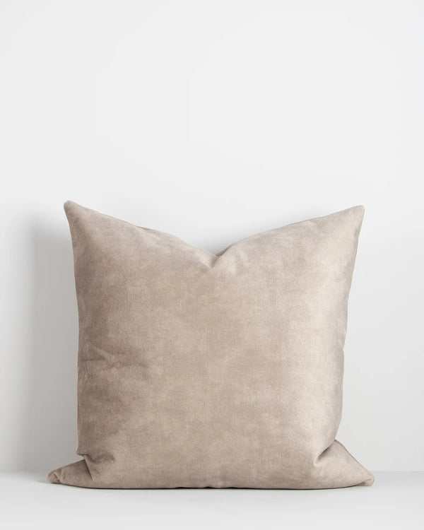 Light brown velvet cushion by Baya nz