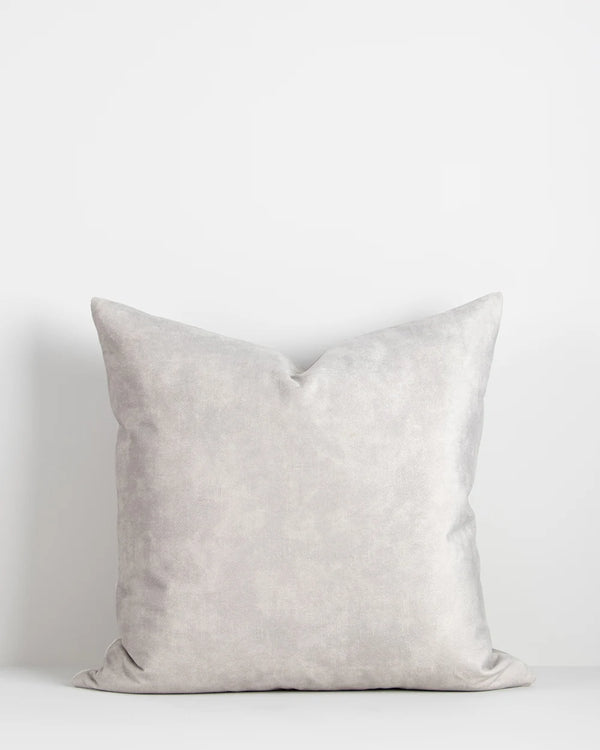 Ecru silvery white velvet cushion  by Baya nz