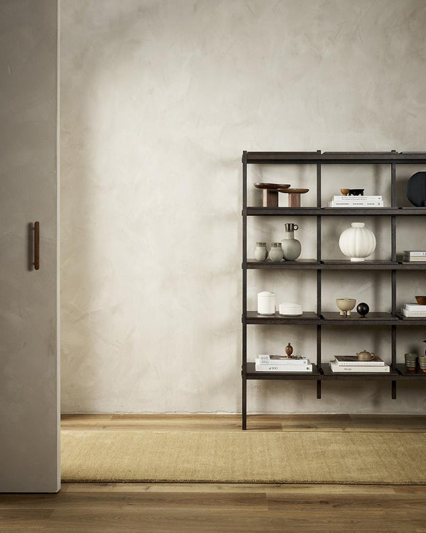 A modern hallway with a Fenugreek mid brown toned runner rug. 