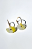 Fantail buttercup earrings with gold hoops, by NZ designer Hagen + Co