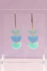 Blue and aqua dangle earrings on gold hooks, by Hagen + Co nz