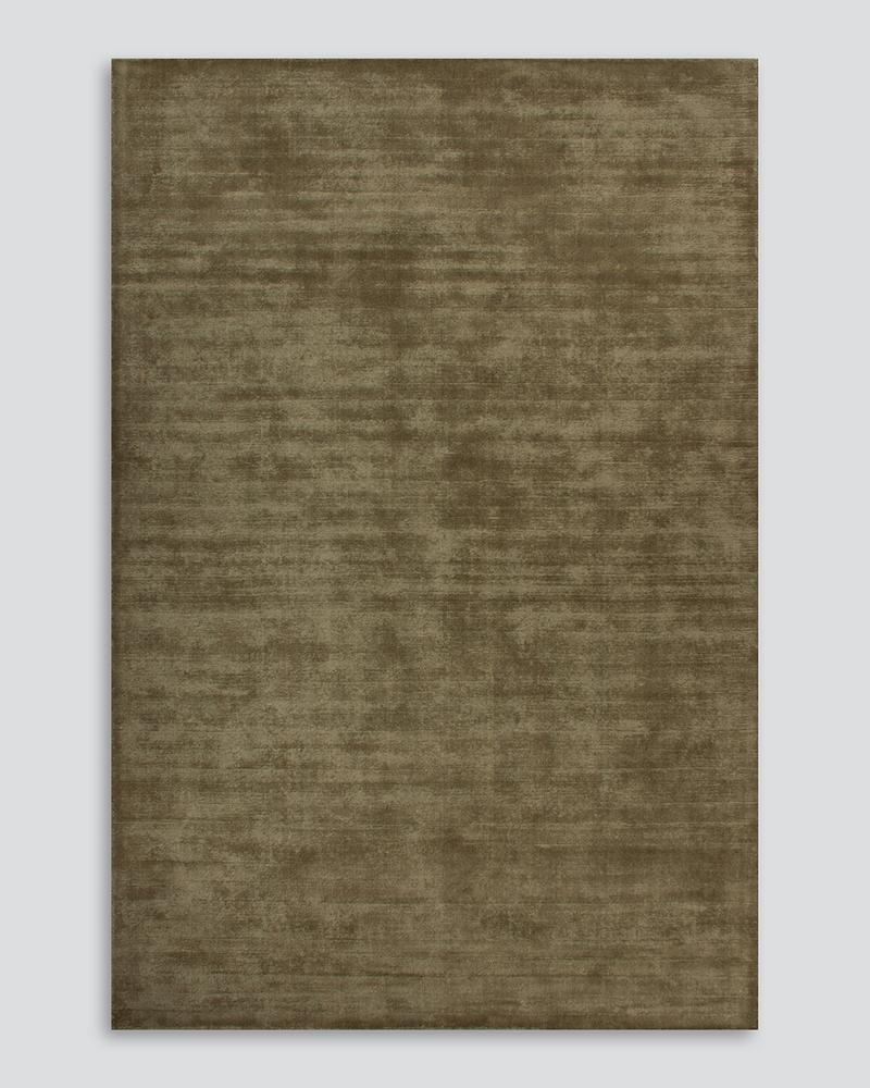 Full view of the exquisite Haywood green 'Lichen' New Zealand wool  floor  rug.