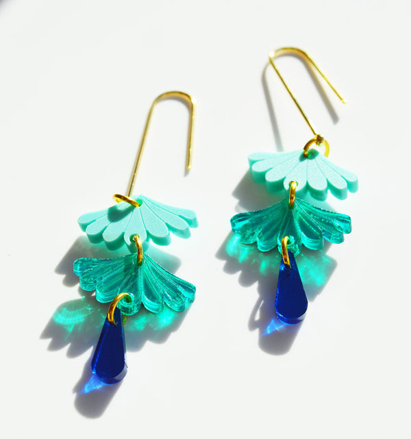 Pretty dangle earrings inspired by Japanese design, made and designed in NZ by Hagen + Co