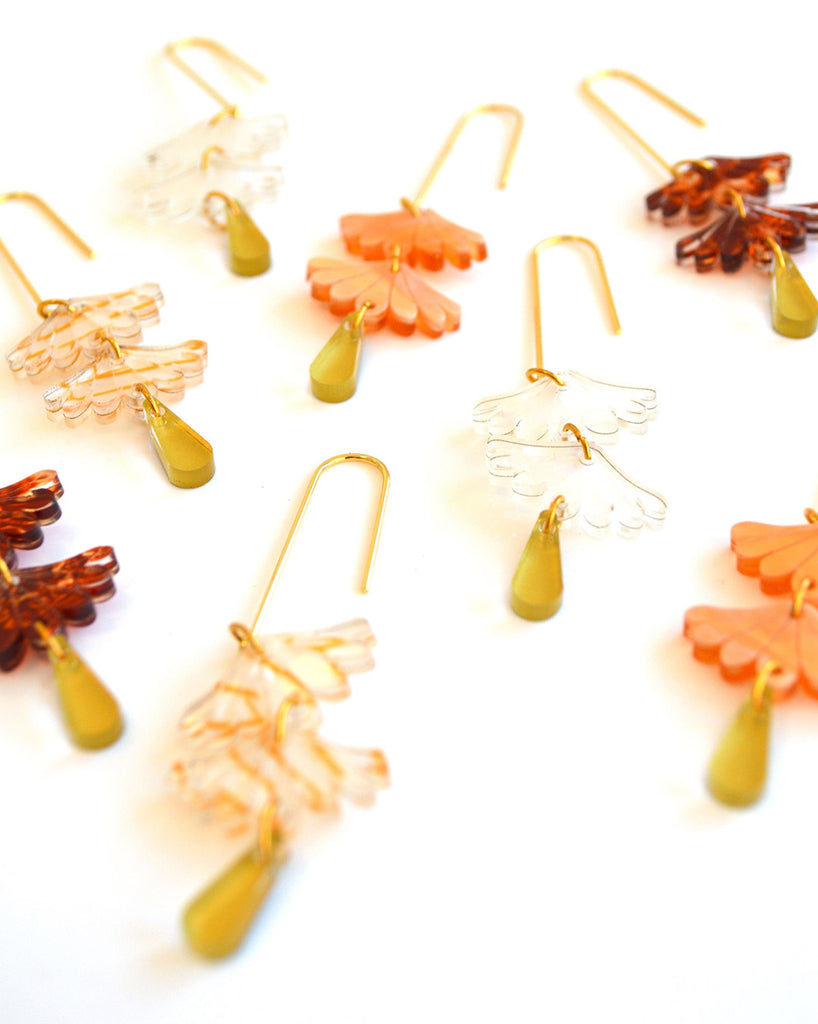 Sweet dangle earrings inspired by Japanese style and designs in acrylic, by Hagen + Co