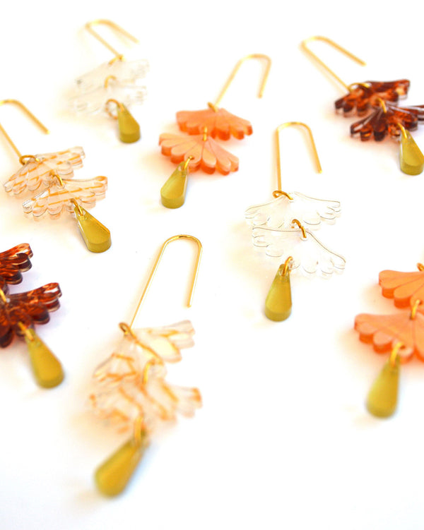 Pretty dangle earrings, inspired by Japanese designs, by NZ designer Hagen + Co