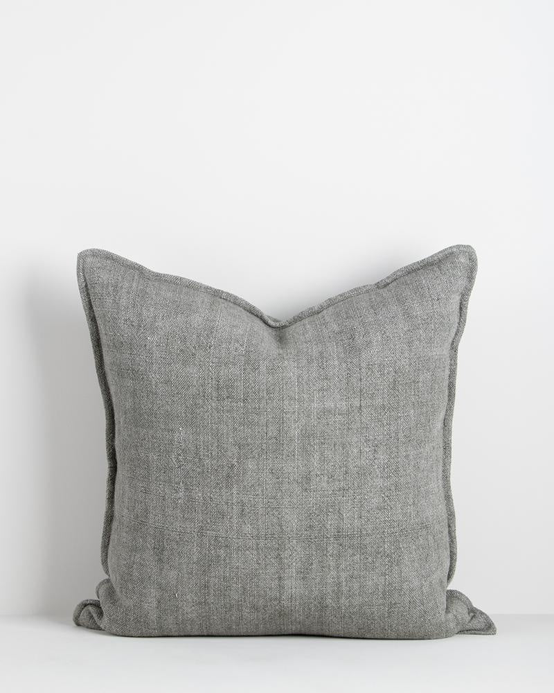 The Baya Flaxmill pure linen cushion in Sage Green with flange edge