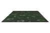 Perspective view of the Marimekko Unikko Dark Green wool floor rug