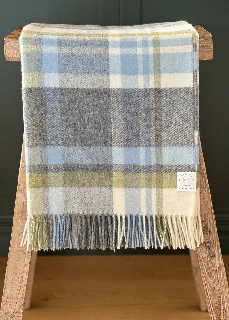 Duck egg tartan throw best sale