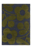 The Orla Kiely Sprig Stem floor rug in colour 'Marine' seen full view from above