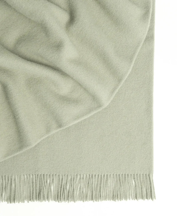Pale green lambswool throw blanket, the 'Nevis Thyme, by Weave Home nz