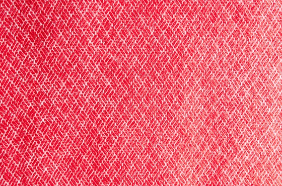 Close up of diamond weave 100% wool NZ throw blanket by Ruanui Station, in vibrant 'Rakaia red'
