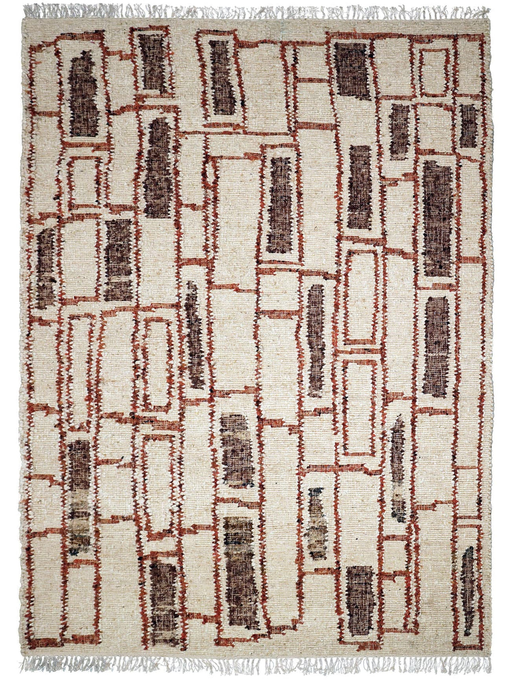 Tribe Home Rama wool and jute rug in Sienna, full view on a white background