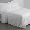 High quality 300 thread count 100% cotton white bed sheets seen on a bed