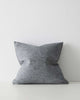 A softly textured blue grey cushion. 