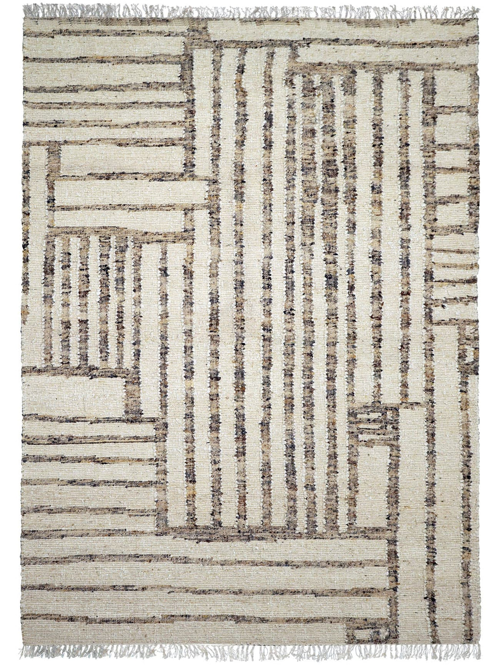 Tribe Home Tulsi wool and jute rug in Caraway, full view on a white background
