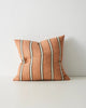 Vinne striped square linen cushion in colour terracotta by Weave Home