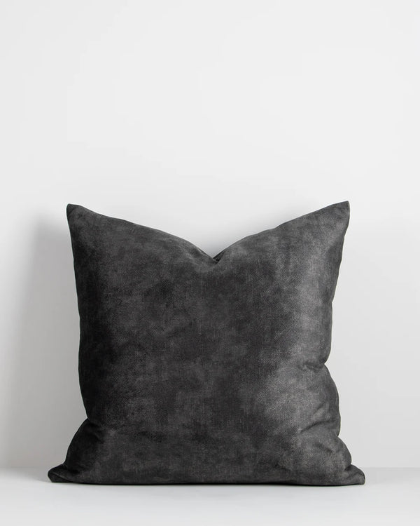 Charcoal grey velvet cushion by Baya nz