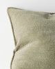 Close up of the elegant stitch detail on the Weave Home 'Alba Moss' cushion