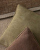 Close-up of green and brown textured cushions by Weave Home