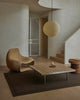 Stylish living room featuring wooden furniture and a Weave Home chocolate brown NZ wool floor rug