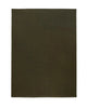 Solid olive green rectangular wool rug on a white background