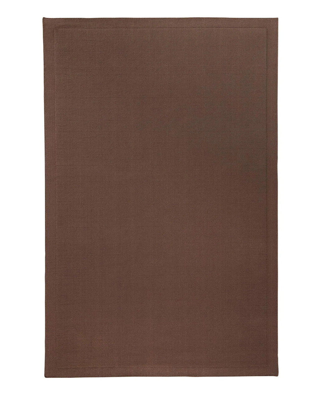 Full view from above of a burgundy NZ wool rug with frame feature by Weave Home
