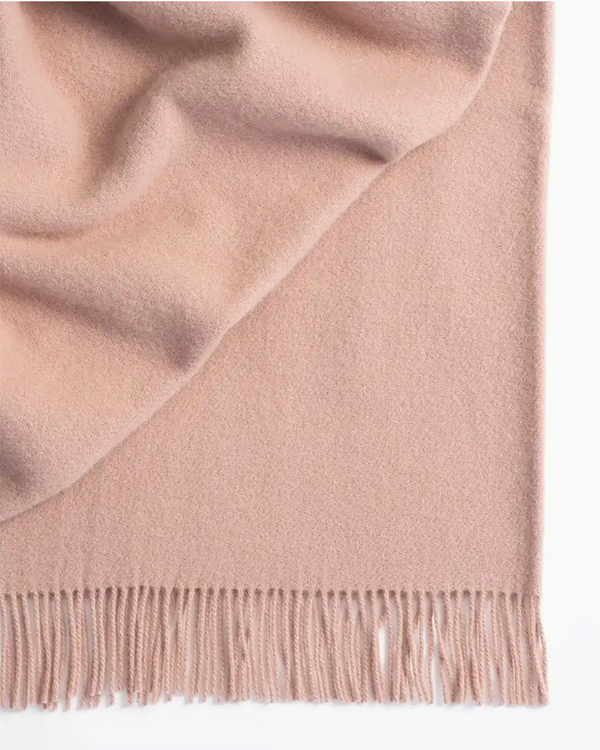 Weave Home wool throw blanket in colour 'rose' - a sophisticated antique pink