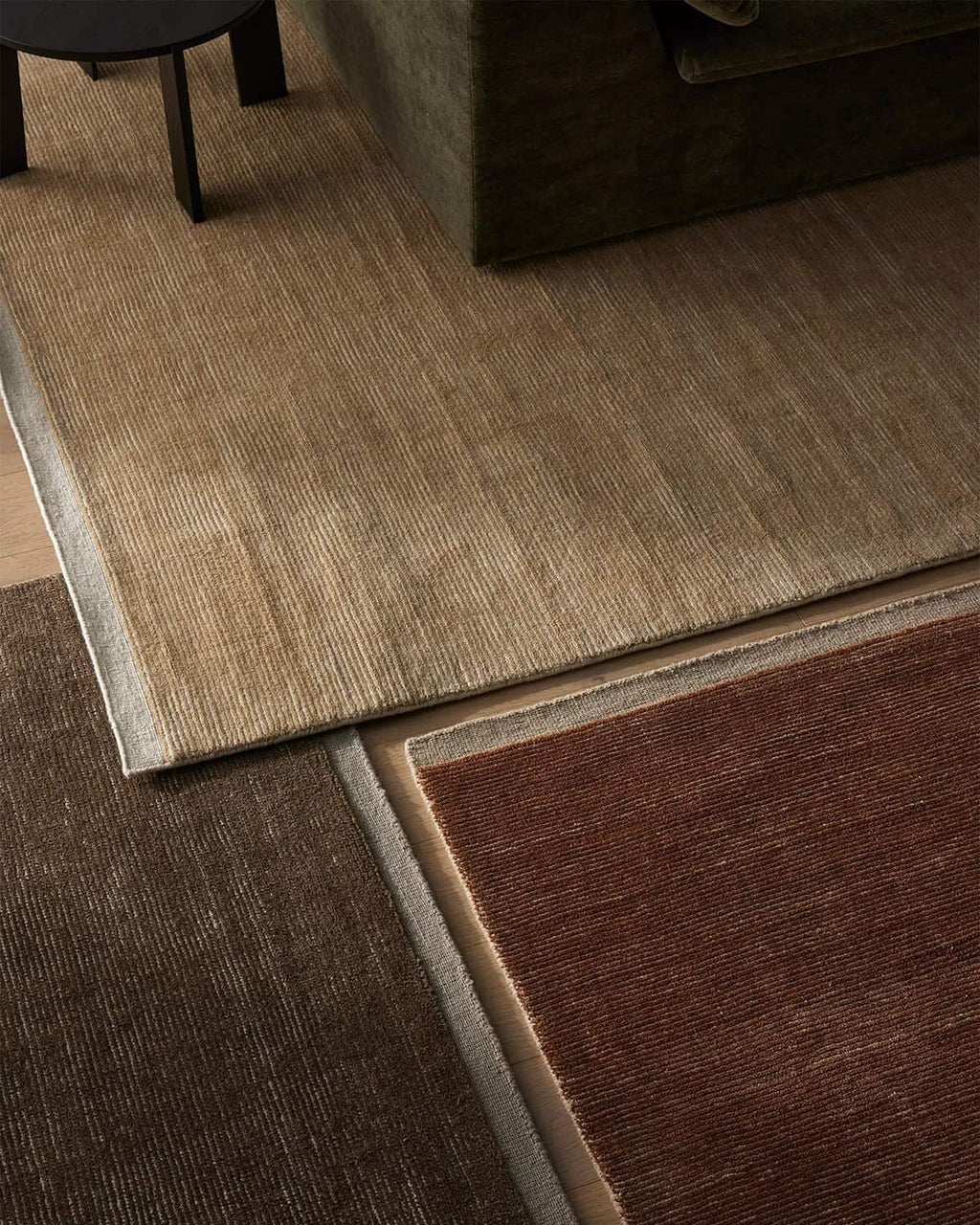 Weave Home NZ wool rugs Close-up of brown, sand and rust