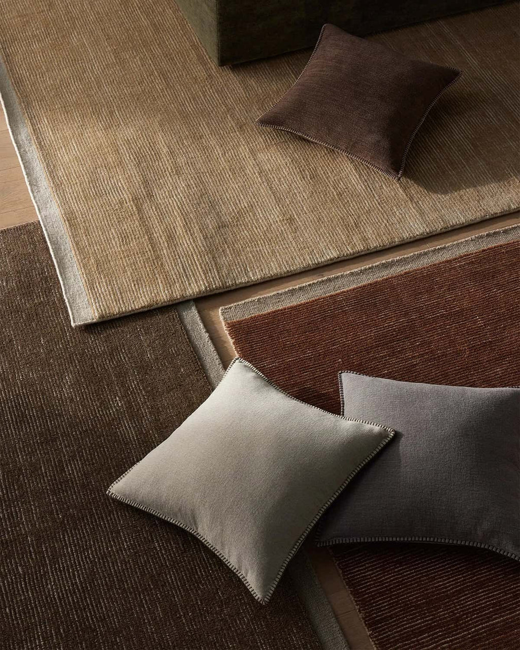 Weave Home NZ wool Textured rugs brown sand and rust 