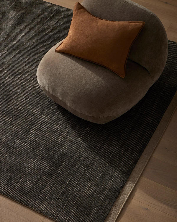 Weave Home NZ wool dark brown textured rug.