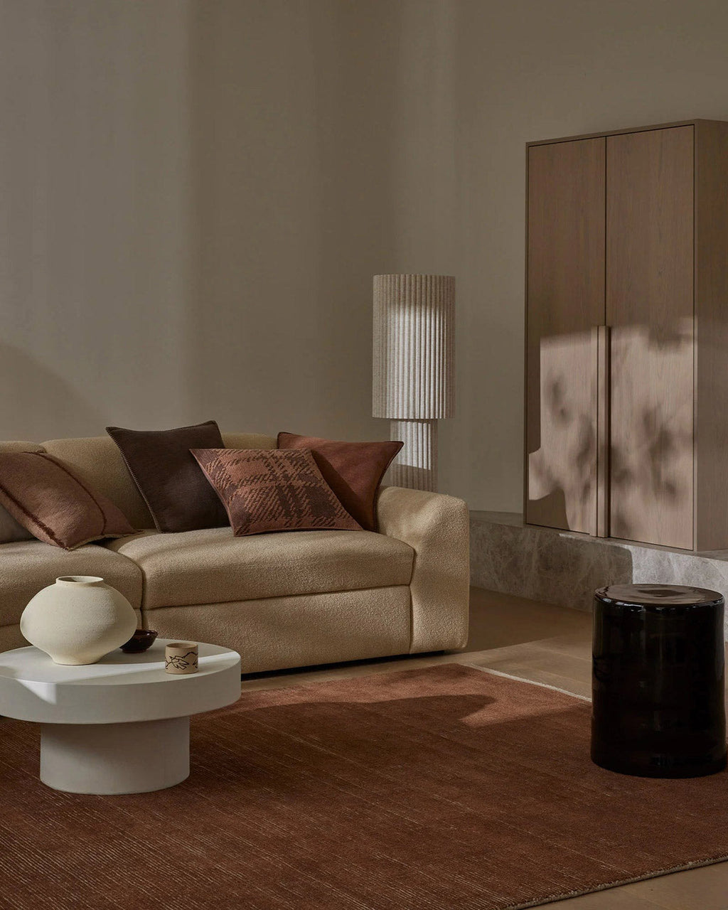 Weave Home NZ wool amber rug in living room 