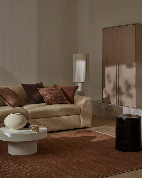 Weave Home NZ wool amber rug in living room 