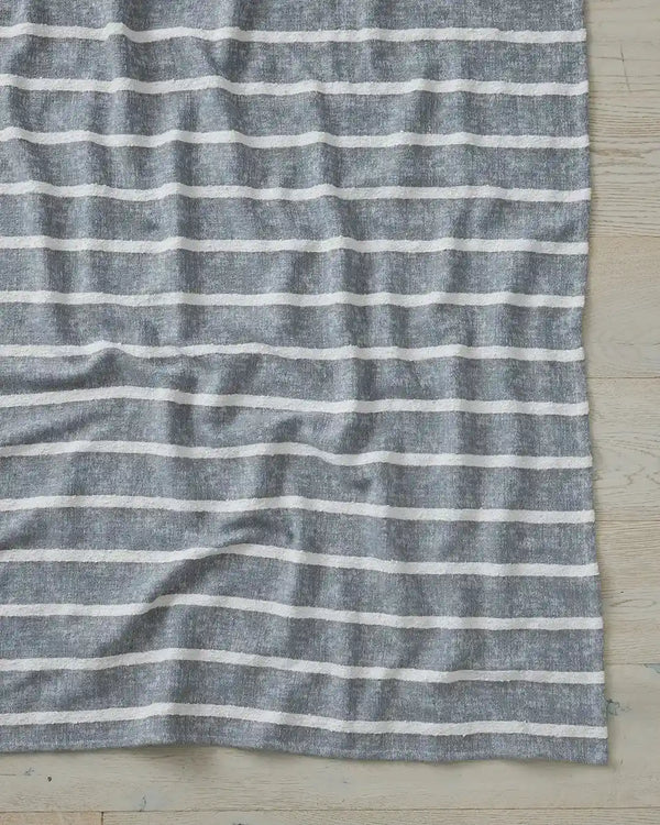 Piazza blue-grey striped throw blanket by Weave Home nz