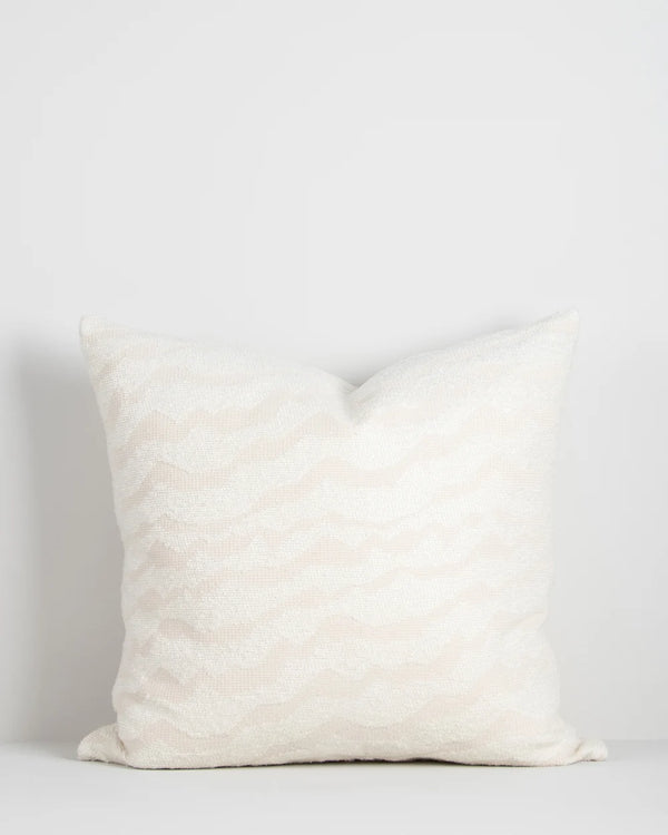 Subtle patterned white cushion for a contemporary home